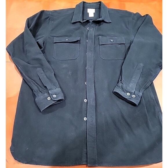 LL Bean Shirt Mens Large Tall Blue Flannel Traditional Fit Shacket Outdoor - Picture 5 of 12